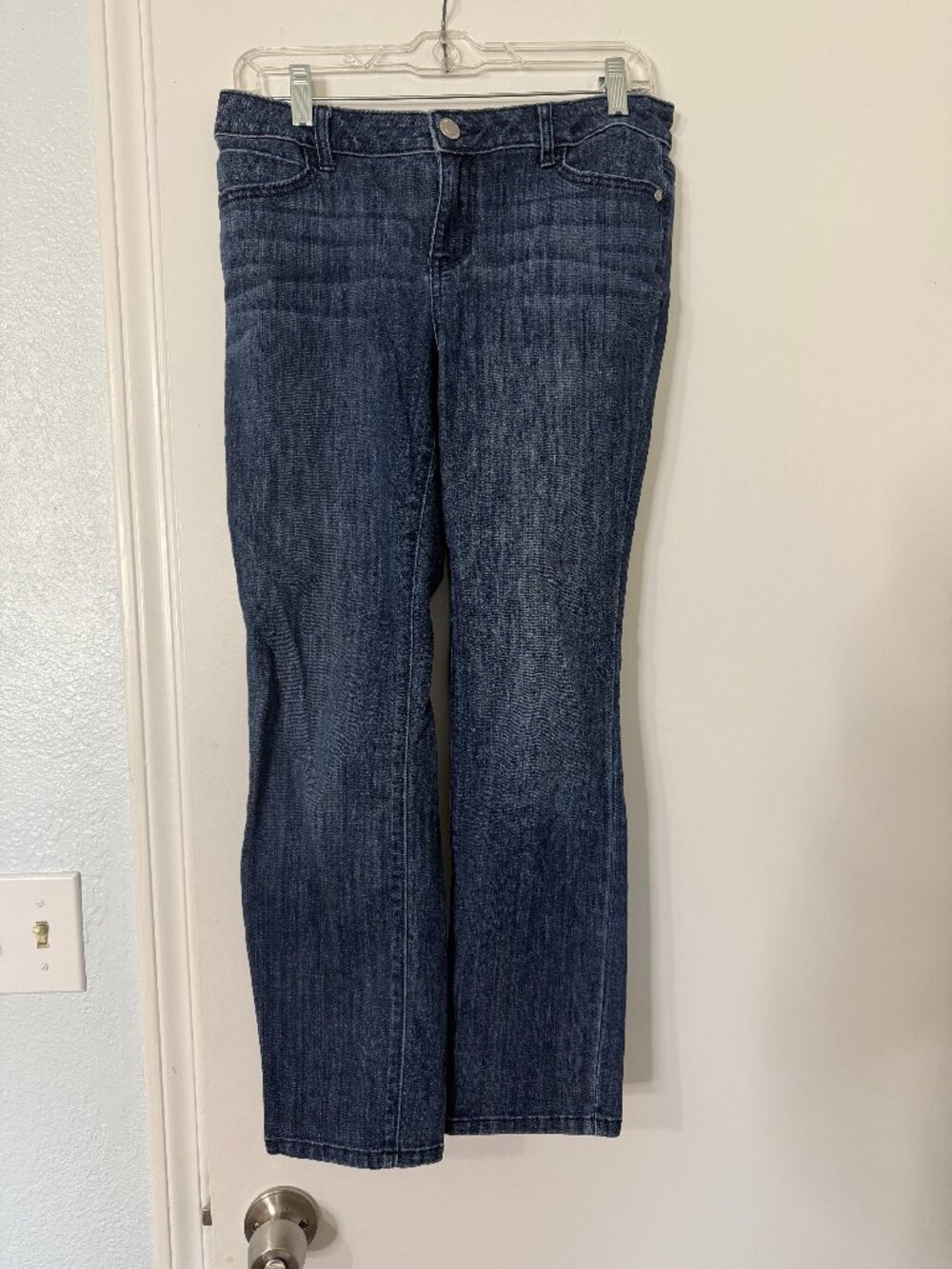 Simply Vera Vera Wang Straight Mid Rise Jeans Women’s 8P Petite Blue Denim